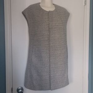 Capped Sleeve Mid-length Knit Zippered Jacket